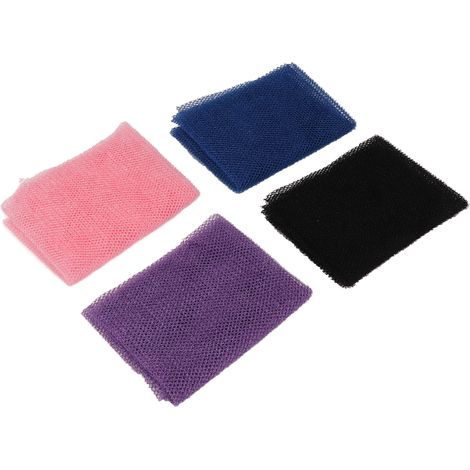 Filet de bain africain en nylon à longue bande exfoliante, lot de 4, bleu, noir, rose, violet (1/5)