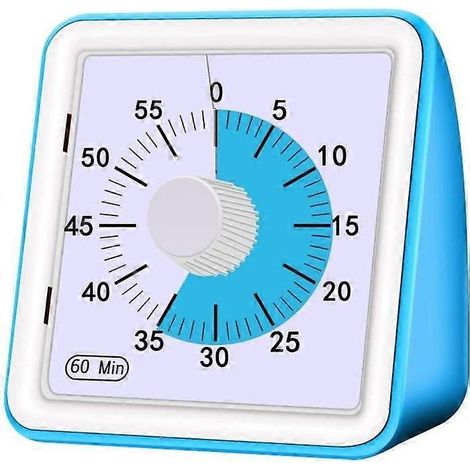 Minuteur visuel Secura 60 minutes, minuteur de classe, compte à rebours pour enfants et adultes, outil de gestion du temps pour l'enseignement (Bleu Bleu) (1/5)