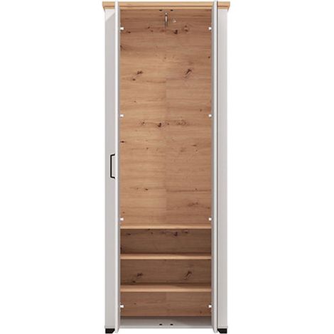 Guardaroba 2 Ante Vittuone, Armadio Camera da Letto Appendiabiti, 3 Ripiani, 4 Vani, 75x194.5h cm Bianco