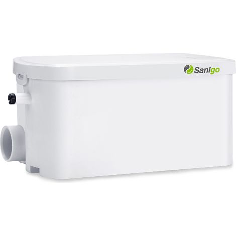 Sanigo – Pompe de douche silencieuse 250W – 30dB – 2 entrées 40mm pour douche, lavabo, baignoire – Compacte pour espaces réduits