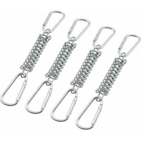 Boucle Ressort Tension Fixation Store - Voile D'ombrage Fixations Accessoires en Acier Inoxydable avec 4 Ressorts HéLicoïdaux 8 Mousquetons pour Tentes Auvents Camping, 4 Pcs,SEMAket (1/5)