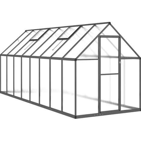 Serra tenda riparo piante fiori ortaggi con telaio di base 445 x 169 x 195 cm alluminio antracite 020044505