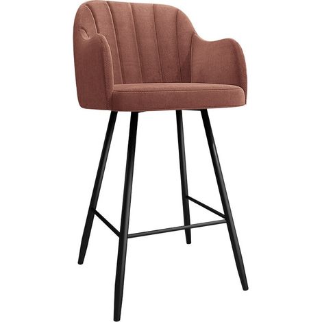 Silla de barra Comfivo Anser I, Magic Velvet 2258, 105x42x56cm, Tapiz, Metálico