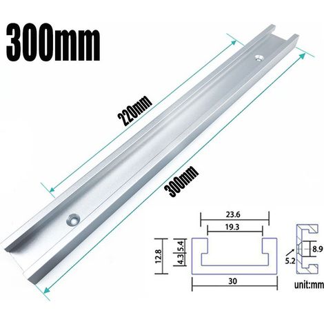 300 mm/Grainure Argent Coulisseur à rainure en T, type 30, écrou de barre coulissante pour le travail du bois (modification spéciale) (1/5)