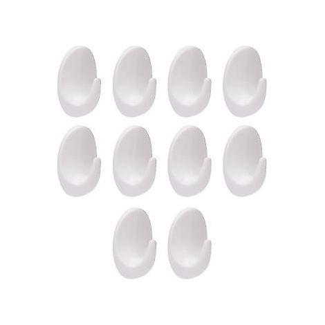 10er-Pack ovale Wandhaken aus Kunststoff, Mehrzweck-Kleiderbügel