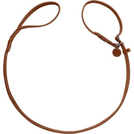 Solid Education Laisse pour Retriever, Couleur : Cognac, Laisse tressée à la Main avec Collier intégré, Curseur spécial et arrêt de Traction en Cuir de Vachette Robuste, Taille 18/170 (1/3)