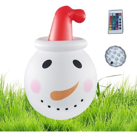Décoration de cour extérieure à LED bonhomme de neige Bonhomme de neige de Noël lumineux de 36 pouces avec télécommande Arbre de Noël, piscine, décoration de patio Fournitures de fête festives (1/5)
