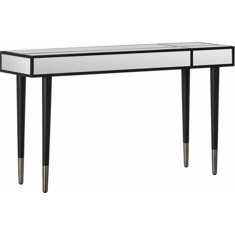 Console miroir chic en bois mdf - noir et miroir fumé (1/5)