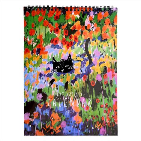 Wandkalender mit Katzenbildern und Abbildungen mittelalterlicher Katzen (1/5)