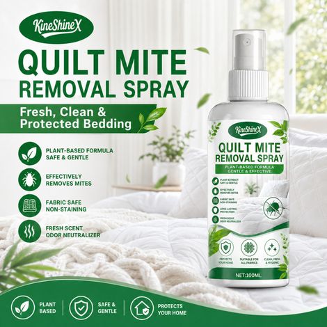 KineShineX Anti-Milben-Spray für Bettdecken und Bettwäsche zur Anwendung zu Hause, für Bettwäsche, Kissen und Matratzen. (1/5)