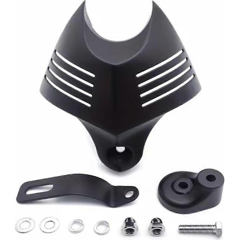 Cache-klaxon, cache-filtre, cache-carburateur pour moto Harley Dyna Softail Sportster Electra Road King Street Glide A (noir) (1/5)
