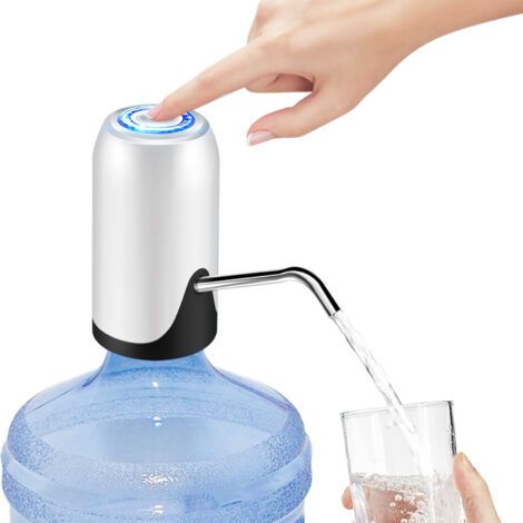 Dispensador de agua para botellas de 5 galones, carga USB, bomba de agua portátil para acampar - Blanco (1/5)