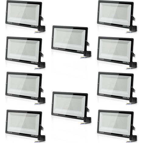 10PCS 600W Projecteur LED Extérieur, Spot LED Exterieur 60000LM Super Lumineux 6500K Blanc Froid Éclairage de Sécurité Extérieur IP66 Imperméable pour Garage Jardin Terrasse Parking (1/5)