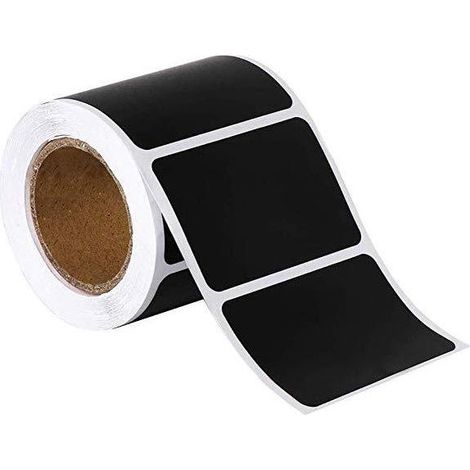 300 étiquettes Cuisine Haute qualité en Noir Mat pour Pots et bocaux. Etiquettes Autocollantes Vierges en Format Ardoise pour boîtes à épices et Pots de Confiture 5.5cm x 3.5cm (1/5)