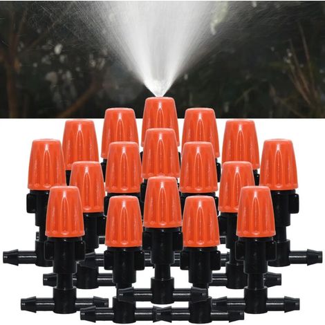 (G-30PCS) Buses de brumisation réglables pour serre avec raccord 1/4'' pour système d'irrigation goutte à goutte, kit d'arrosage pour jardin, fleurs et bonsaïs