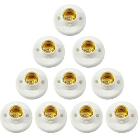 Support de douille E27 en plastique rond – Lot de 10 pièces pour appliques murales et plafonniers, fixation par vis (1/4)