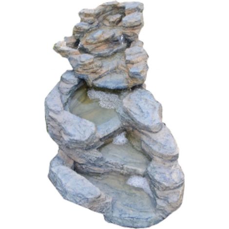 Granimex Rio Negro Polystone Bachlauf 2-teilig Wasserfall Springbrunnen Gartenbrunnen 60/90 cm