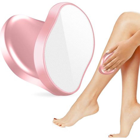 Gomme de poils cristal réutilisable, outil magique indolore d'épilation exfoliante pour dos, bras, jambes, lavable pour femmes et hommes - Rose (1/5)