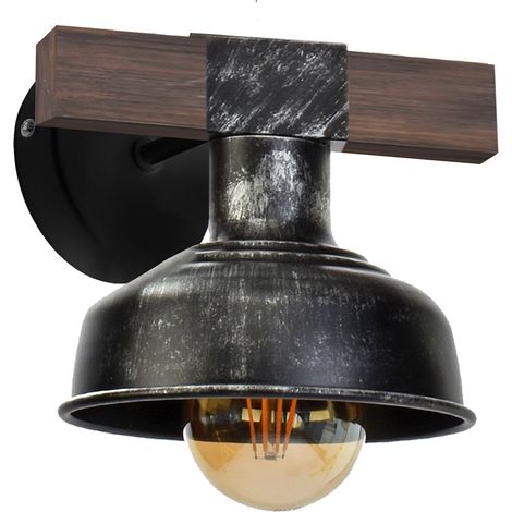 Applique murale loft FARO bois noir E27 60W Milagro (1/3)