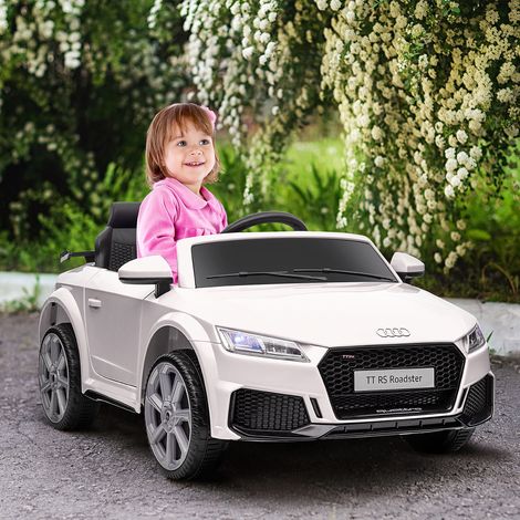 Voiture électrique enfant véhicule électrique enfant Audi TT RS 12 V 30 W V. Max. 3 Km/h télécommande 2,4G Effets sonores + Lumineux Blanc (1/5)
