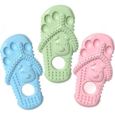 Pantofole masticabili in gomma resistente per cani di piccola taglia, ideali per pulire i denti e proteggere la salute orale. (1/5)