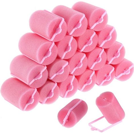 18 rulos de pelo de rizo - Rulos de espuma suave de 40 mm - Tamaño grande para mujeres y niños (1/5)