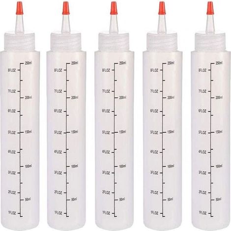 5Bouteilles de sauce individuelles,250ml - type d'extrusion - matière plastique