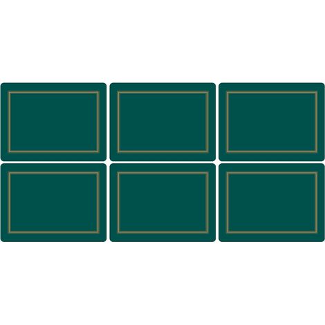 Lot de 6 Sets de Table avec Dos en liège en Panneau MDF 30,5 x 23 cm, Classique Vert émeraude