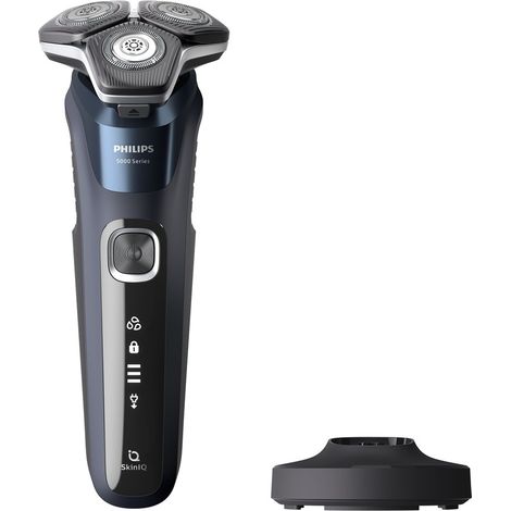 Philips – Rasoir électrique homme à tête rotative – Technologie SkinIQ – Rasage humide et sec – 60 min d'autonomie – Tondeuse de précision incluse