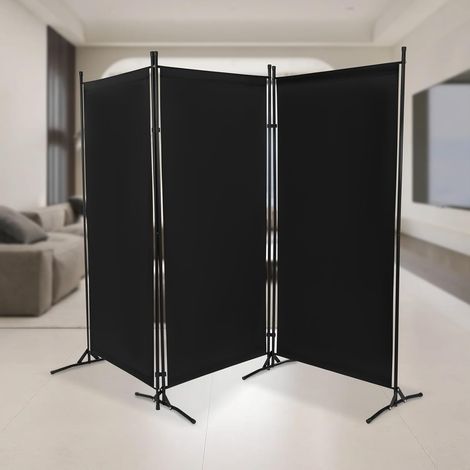 Faltbarer Raumteiler Sichtschutz Trennwand für Büro Wohnzimmer 260 cm x 180 cm Freistehend Modern Einfach zu Montieren Stabile Eisenstruktur 360° Faltbar Ideal für Privatsphäre (Grau) (1/5)
