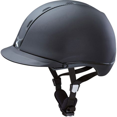57-63 cm, nero velluto lucido: Casco da equitazione KED Tara omologato con finitura velluto e lucida