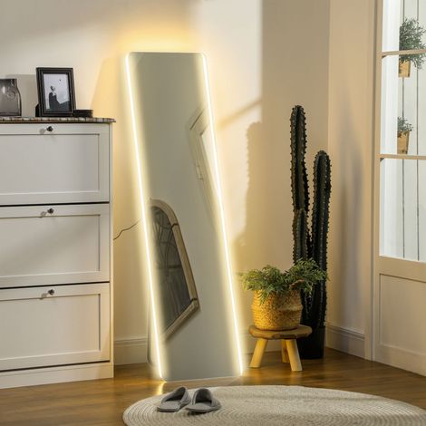 Miroir, éclairage LED, 40 x 150 cm, pour maison et usage quotidien, dimmable, sans cadre, contrôle tactile, pose murale