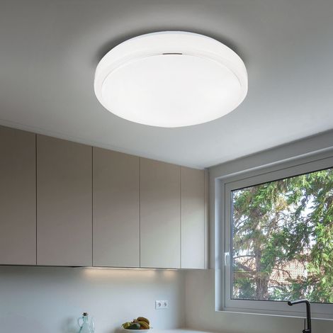 Plafoniera LED dimmerabile soggiorno plafoniera moderna, alluminio bianco, 1x LED 24W 1450Lm bianco caldo, DxH 38x10 cm