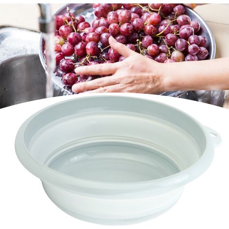 Faltbares Waschbecken für Outdoor-Camping, Reisen, Küche, zusammenklappbare Geschirrwanne aus Kunststoff (blau) (1/5)