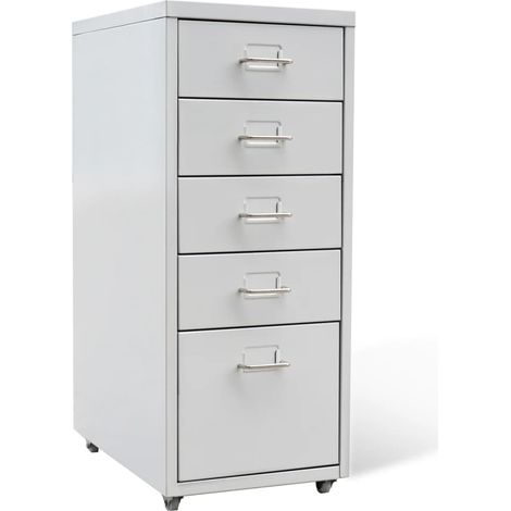 Registerschrank mit 5 Schubladen Grau 68,5 cm Stahl