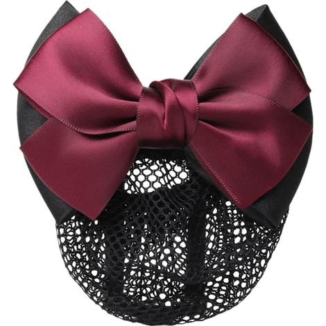 Chignon Résille Nœud Élégant Barrette Cheveux Couvre-Chignon Rouge pour Serveuse Infirmière