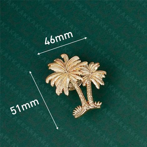 (Ensemble de 4 pièces) Poignées de meubles en forme de plantes et d'animaux, boutons de tiroir en laiton et accessoires de quincaillerie.