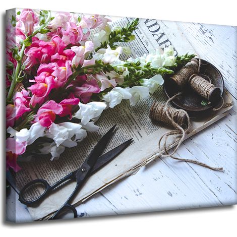 Leinwanddruck Flora Löwenmäulchen 50x40cm Blumenstrauß