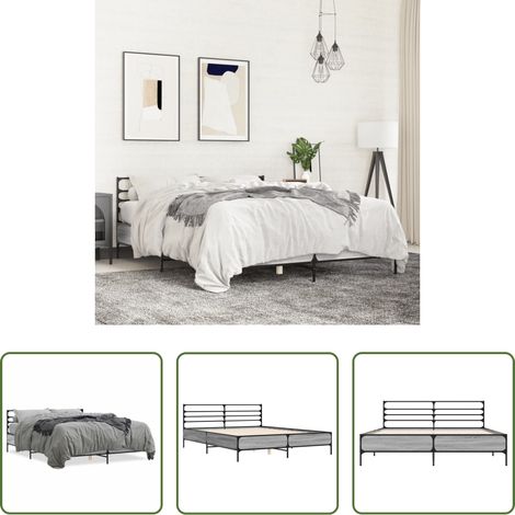 Sommeil - Cadre de lit sans matelas sonoma gris 160x200 cm (1/5)