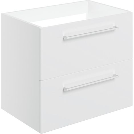 Signature Aalborg Wall Hung 2-Drawer Vanity Unit 590mm Wide - White Gloss (1/3)