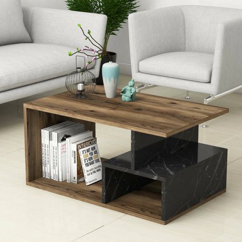 Couchtisch Calvera, 2 Fächer, 42x90x54h cm, Braun (1/5)