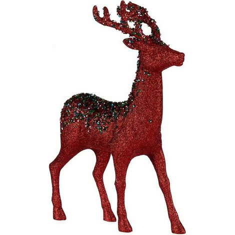 Rentier Dekoration mittelgroß 15 x 45 x 30 cm rot blau fuchsia Kunststoff