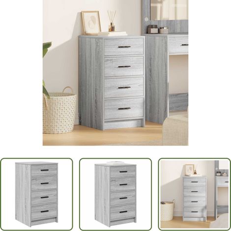 Holz - Sideboard Grau Sonoma 40 x 41 x 75 cm Holzwerkstoff (1/5)