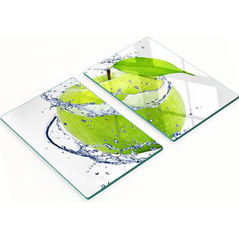 Planches à découper décoratives en verre vert pomme 2 x 40 x 52 cm (1/5)