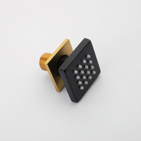 Pomme de douche, carré or noir (1/5)
