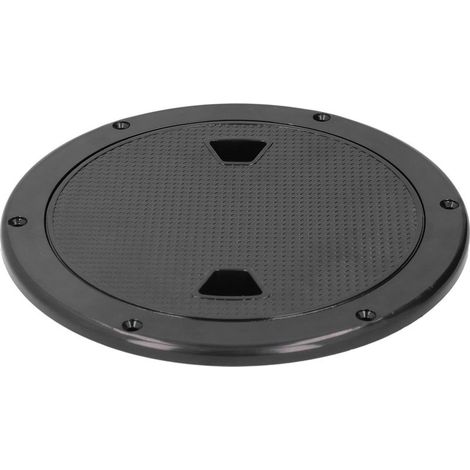 Trappe de visite ronde 8 pouces résistante aux UV pour bateau camping-car, plaque de pont noire.