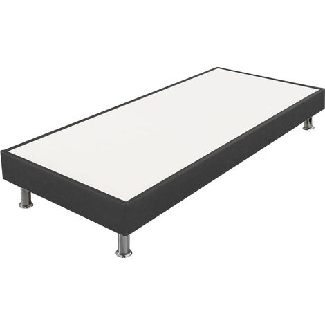 Sommier tapissier + pieds 90x200 SP18 13 lattes anthracite (1/4)
