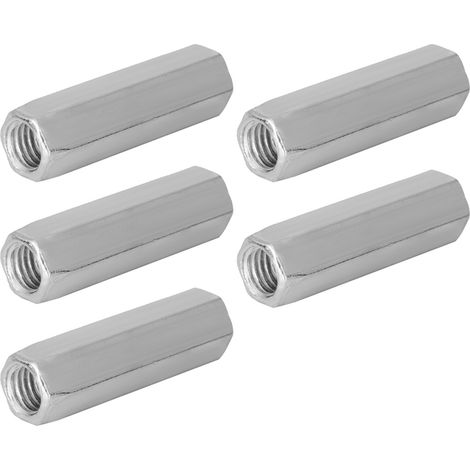 5 écrous hexagonaux longs en acier zingué M1040/50 (M1040) (1/5)