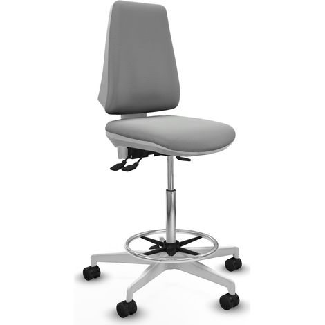 Sgabello da ufficio piqueras y crespo ergonomico bianco grigio chiaro (1/2)