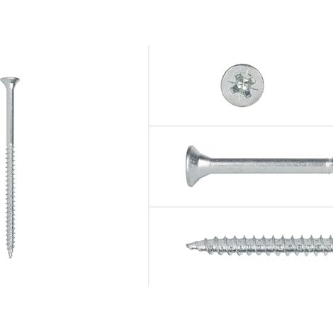 Spanplattenschrauben Verzinkt 4,5 x 80 mm Pozidrive Teilgewinde -